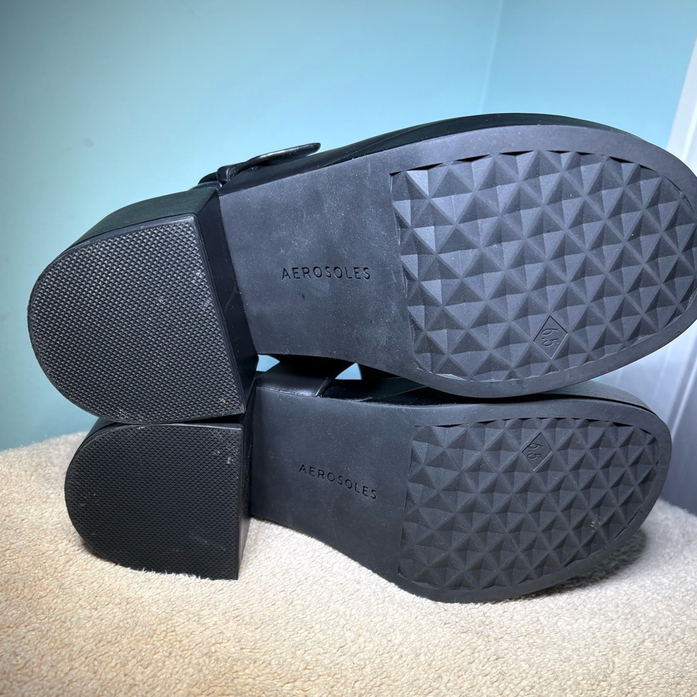 Women’s Areosoles Black Platform Block Heel Sandals - Picture 6 of 7
